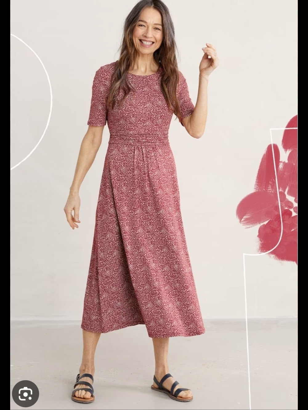 Seasalt Cornwall Alaria Knit Dress In Burgundy & Grey Size 4